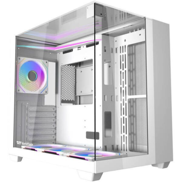 Darkflash TH285 számítógépház + 4 ventilátor (fehér) (TH285 WHITE)